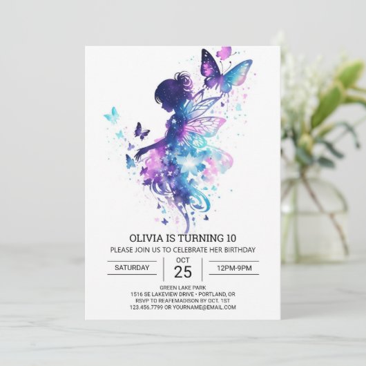 Etherische prinses fee verjaardag gelukzaligheid kaart (Staand voorkant)