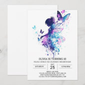 Etherische prinses fee verjaardag gelukzaligheid kaart (Voorkant / Achterkant)