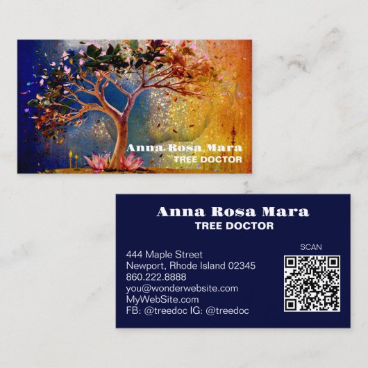 *~* Etherische QR BOOM VAN HET LEVEN AP82 Visiteka Visitekaartje (Voorkant / Achterkant)
