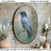 Etherische Raven, Texturige Achtergrond EQ8L Décou Tissuepapier