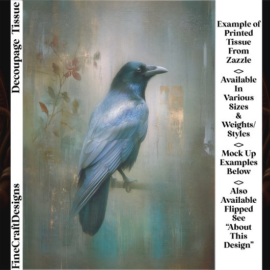 Etherische Raven, Texturige Achtergrond EQ8R Décou Tissuepapier
