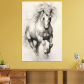 Etherische rennende paard potloodschets canvas afdruk (Insitu (Woonkamer))