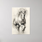 Etherische rennende paard potloodschets canvas afdruk (Voorkant)