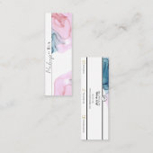 Etherische Roze & Blauwgroen Glam Beauty Make-up A Mini Visitekaartje (Voorkant / Achterkant)