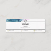 Etherische Roze & Blauwgroen Glam Beauty Make-up A Mini Visitekaartje (Achterkant)