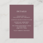 Etherische Roze BRUILOFT Hotel details Accommodati Informatiekaartje (Voorkant)