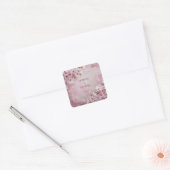 Etherische Roze Kersenbloesem Bokeh Bruiloft Vierkante Sticker (Envelop)