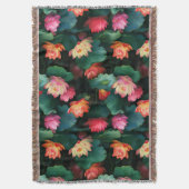 Etherische roze lotus bloemen, Art Nouveau geïnspi Deken (Voorkant Verticaal)