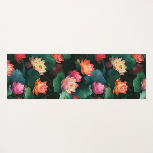 Etherische roze lotus bloemen, Art Nouveau geïnspi Yogamat (Achterkant (horizontaal))