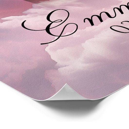 Etherische Roze Wolken Memorial Welkomstbord Poster (Hoek)