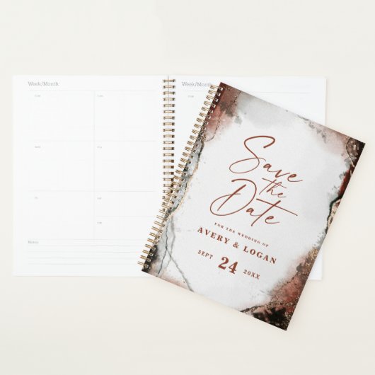 Etherische rustieke Herfst verbrand Sinaasappel hu Planner (Display)