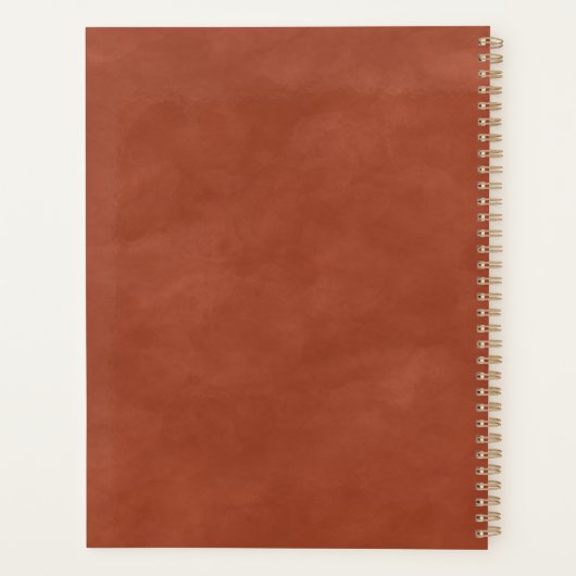 Etherische rustieke Herfst verbrand Sinaasappel hu Planner (Achterkant)