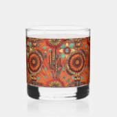 ETHERISCHE Saffier "Aztec Dream" 12 oz gedrukte ro Whisky Glas (Voorkant)