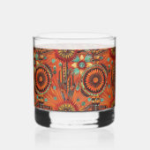 ETHERISCHE Saffier "Aztec Dream" 12 oz gedrukte ro Whisky Glas (Links)