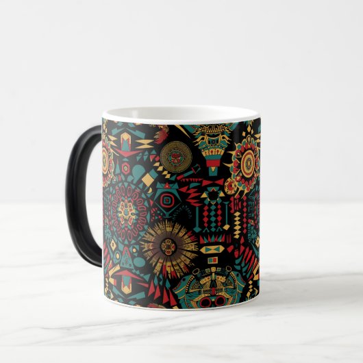 Etherische saffier "Erfgoed-geïnspireerde patronen Magische Mok (Voorkant links)