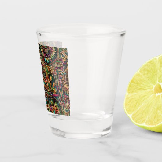 ETHERISCHE Saffier "Levendig Historisch Embleem" S Shot Glas (Rechts)