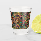ETHERISCHE Saffier "Levendig Historisch Embleem" S Shot Glas (Voorkant)