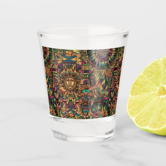 ETHERISCHE Saffier "Levendig Historisch Embleem" S Shot Glas (Voorkant)