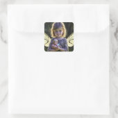Etherische Schattige Kleine Fairy Meisje Met Doll Vierkante Sticker (Tas)
