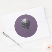 Etherische Schedel Abstract Grunge Donkere Kunst Ronde Sticker (Envelop)