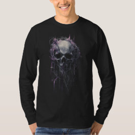 Etherische Schedel Abstract Grunge Donkere Lange M T-shirt