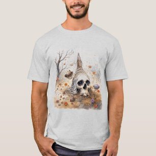 Etherische schedelcompositie tussen bloesems t-shirt