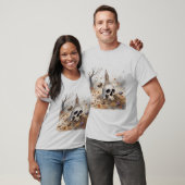 Etherische schedelcompositie tussen bloesems t-shirt (Unisex)