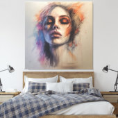 Etherische schoonheid: expressieve canvas kunst (Insitu (Slaapkamer))