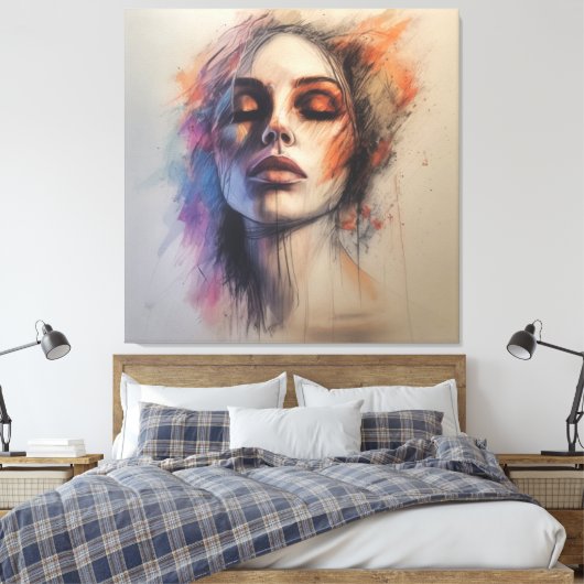Etherische schoonheid: expressieve canvas kunst (Insitu (Slaapkamer))
