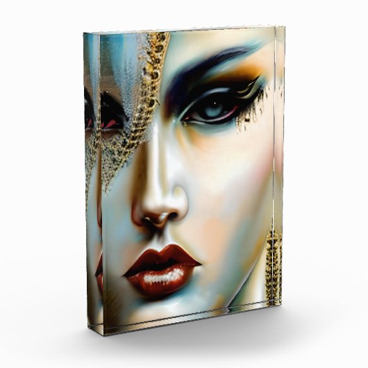 Etherische schoonheid Gouden Godin Fotoblokken (Links)