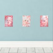 Etherische schoonheid in bloei droomachtig wit haa muurkunst sets (Houten vloer)