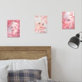 Etherische schoonheid in bloei droomachtig wit haa muurkunst sets (Slaapkamer)