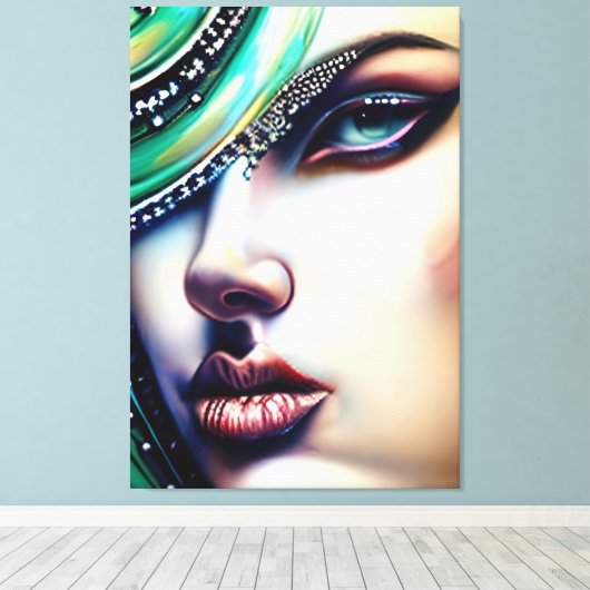 Etherische schoonheid Sparkly Jewels Canvas Afdruk (Insitu (Houten vloer))