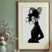 ETHERISCHE SCULPTUUR: monochroom avant-gardistisch Poster