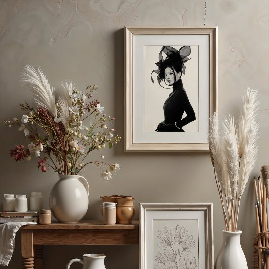 ETHERISCHE SCULPTUUR: monochroom avant-gardistisch Poster