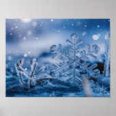 Etherische Sneeuwvlok IJskristallen Vallen op Froz Poster (Voorkant)