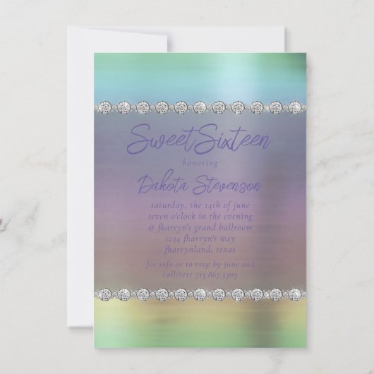 etherische sprookjesjurk | Rainbow Ombre Pastel Sh Kaart (Achterkant)