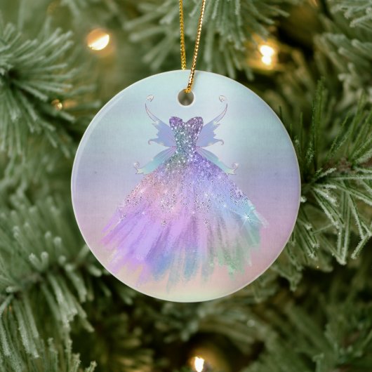 etherische sprookjesjurk | Rainbow Ombre Pastel Sh Keramisch Ornament (Boom)