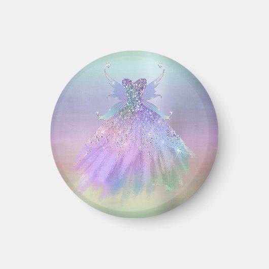 etherische sprookjesjurk | Rainbow Ombre Pastel Sh Magneet (Voorkant)