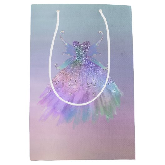 etherische sprookjesjurk | Rainbow Ombre Pastel Sh Medium Cadeauzakje (Voorkant)