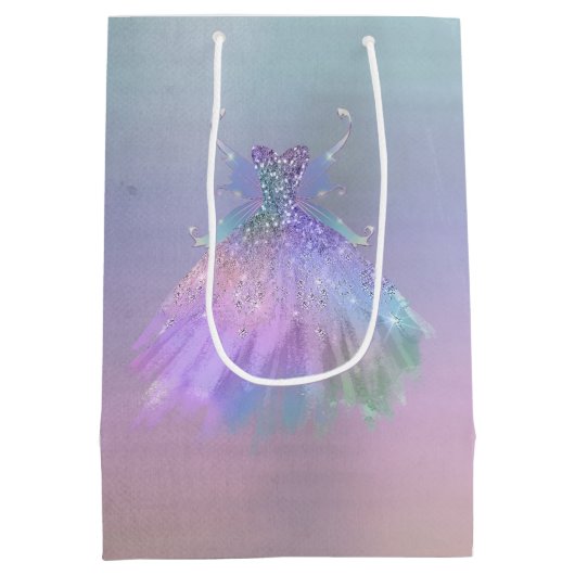 etherische sprookjesjurk | Rainbow Ombre Pastel Sh Medium Cadeauzakje (Achterkant)