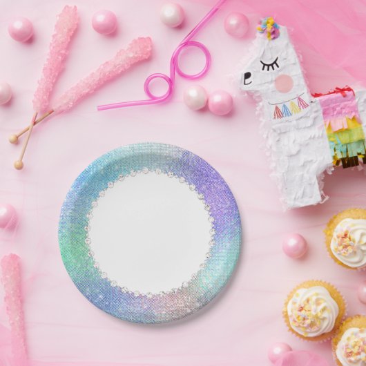 etherische sprookjesjurk | Rainbow Ombre Pastel Sh Papieren Bordje (Feest)