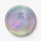 etherische sprookjesjurk | Rainbow Ombre Pastel Sh Papieren Bordje (Voorkant)