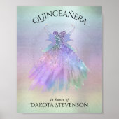 etherische sprookjesjurk | Rainbow Ombre Pastel Sh Poster (Voorkant)