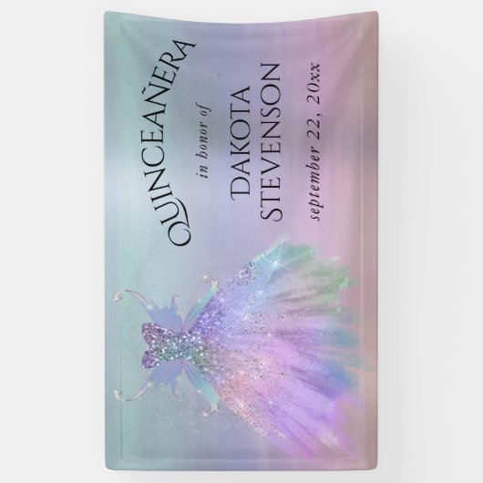 etherische sprookjesjurk | Rainbow Ombre Pastel Sh Spandoek (Verticaal)