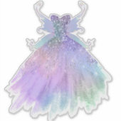 etherische sprookjesjurk | Rainbow Ombre Pastel Sh Sticker (Voorkant)