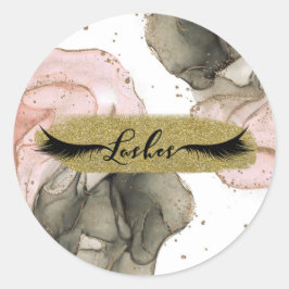 Etherische Stemming Roze Zwart Goud Inkt Fantasie  Ronde Sticker