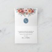 Etherische Stoffige Blauw, Leisteen Bloemen Dank u Bedankkaart (Binnen)