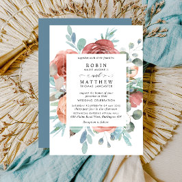 Etherische Stoffige Blauwe, Blush Perzik Botanisch Kaart