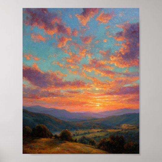 Etherische Straling: Een Symfonie van Goud en Paar Poster (Voorkant)